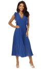  315-8 EMILY Pleated dress with ruffles and neckline - cornflower blue 