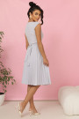 311-20 LILA Pleated dress with short sleeves and belt - gray 