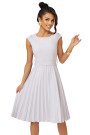  311-20 LILA Pleated dress with short sleeves and belt - gray 