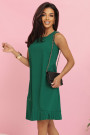  308-4 KARINE - trapezoidal dress with asymmetrical pleat - green 
