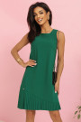  308-4 KARINE - trapezoidal dress with asymmetrical pleat - green 