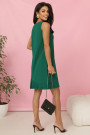  308-4 KARINE - trapezoidal dress with asymmetrical pleat - green 