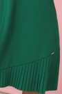  308-4 KARINE - trapezoidal dress with asymmetrical pleat - green 
