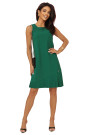  308-4 KARINE - trapezoidal dress with asymmetrical pleat - green 