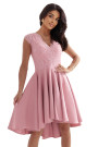  300-7 PATRICIA dress with longer back with lace neckline - powder pink 