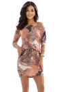  13-168 Sports dress with pockets and ties - copper pattern with inscriptions 