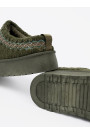 Ciemnozielone, miękkie buty a'la śniegowce bez pięty
