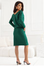  189-13 Long-sleeved sweatshirt dress with pockets comfortable cut with a neckline at the back green 