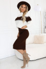  571-2 Two-piece sweater set with matching skirt - chocolate 
