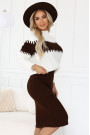  571-2 Two-piece sweater set with matching skirt - chocolate 