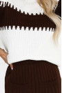  571-2 Two-piece sweater set with matching skirt - chocolate 
