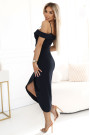  564-11 CALLIE Off-the-shoulder midi dress with a neckline - black 