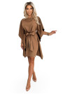  287-39 SOFIA Butterfly dress with a tie waist - cappuccino 
