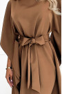  287-39 SOFIA Butterfly dress with a tie waist - cappuccino 