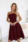  641-1 VIVIENNE corset flared midi dress for special occasions - burgundy 