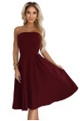  641-1 VIVIENNE corset flared midi dress for special occasions - burgundy 