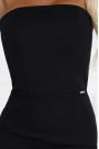  642-1 Off-the-shoulder corset midi pencil dress - black 