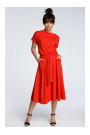 B067 Расклешенное платье - красный
