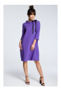 B070 Платье оверсайз с завязками - фиолетовый