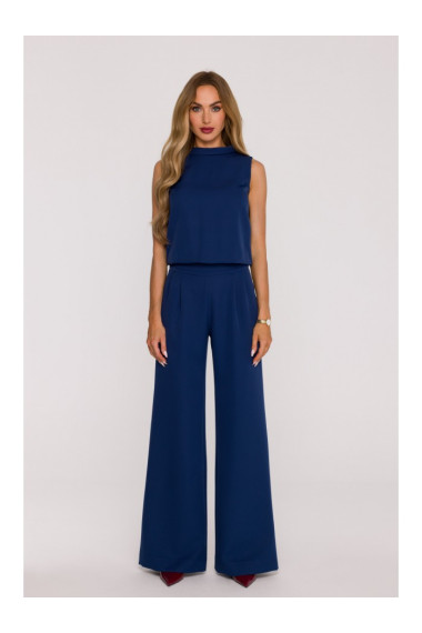 M382 Jumpsuit ar šķeltu muguru - tumši zils