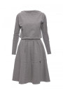 B087 Pieguļoša midi kleita - pelēkā krāsā