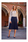 Юбка-миди S133 A-line - темно-синий