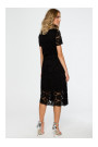 M405 Mežģīņu midi kleita - melna
