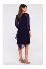 S159 Šifona kleita ar asimetrisku apakšmalu - tumši zila