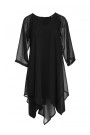 S159 Šifona kleita ar asimetrisku apakšmalu - melna