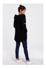 B131 Пуловер с высоким воротником - черный
