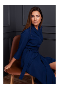 S175 Платье с завязками спереди - темно-синий