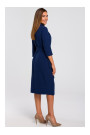 S175 Платье с завязками спереди - темно-синий