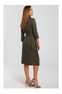 S175 Платье с завязками спереди - хаки
