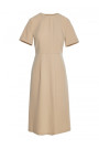 S361 Svītera kleita ar plisēm sānos - bēša krāsā