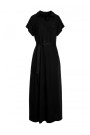 S364 Viskozes maxi kreklu kleita - melna
