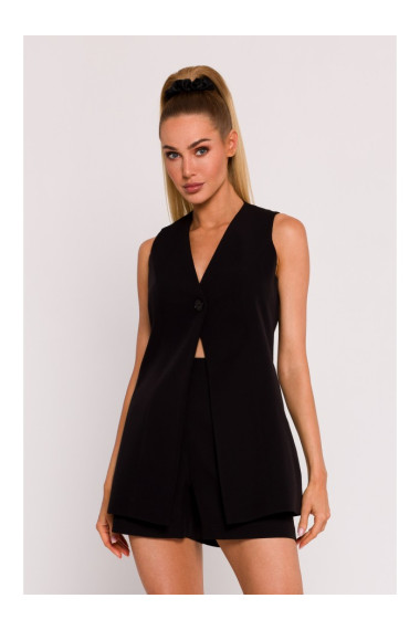 M776 Блейзер без рукавов на одной пуговице - черный