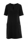 M788 Платье-трапеция с карманами спереди - черный