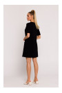 M788 Платье-трапеция с карманами спереди - черный