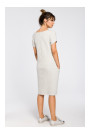 B050 Платье миди с карманами по швам - светло-серый