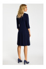 M336 Платье с заниженной талией и складками - темно-синий