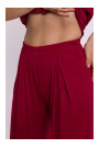 B289 Viskozes bikses ar elastīgu jostu - bordo krāsā