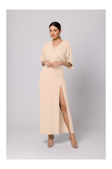 K163 Макси-платье - кремовый