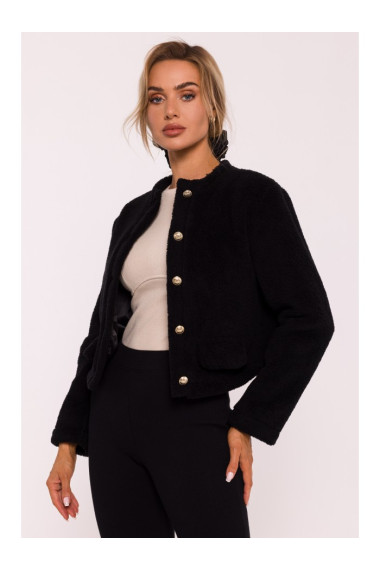 M807 Apcirptas plīšains bleizers - melns