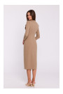 S372 Цветочное платье-карандаш - бежевый