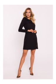 M814 Mini dress with shoulder bow - black