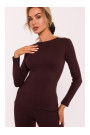 M817 Ribbed long-sleeved corset top - brown