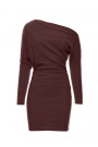 M818 Drop shoulder rib knit dress - brown