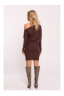 M818 Drop shoulder rib knit dress - brown