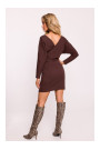 M819 Wrap top rib knit dress - brown