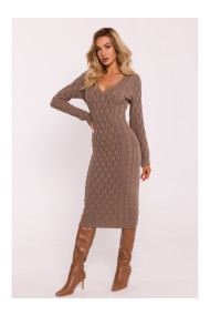 M824 V-neck sweater dress - cappuccino